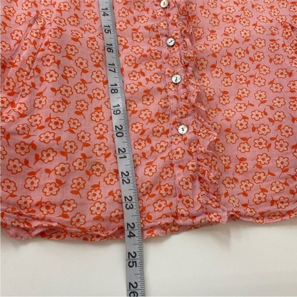 Banjanan Coral Pink Floral Ruffle Button-Front Blouse - Picture 8 of 8